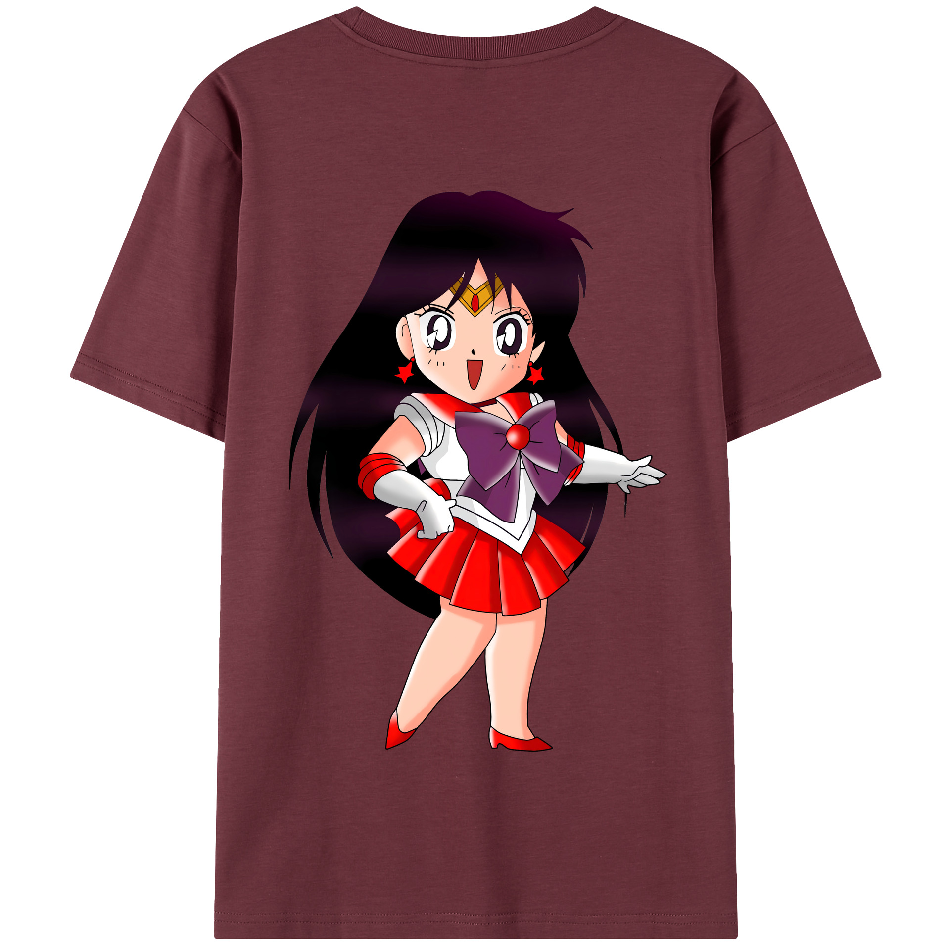 （画像用） 美少女戦士セーラームーン 火野レイ ひの レイ Sailor Moon Hino Rei （セーラーマーズ,Sailor Mars） 綿100％半袖Tシャツ（背面プリント）
